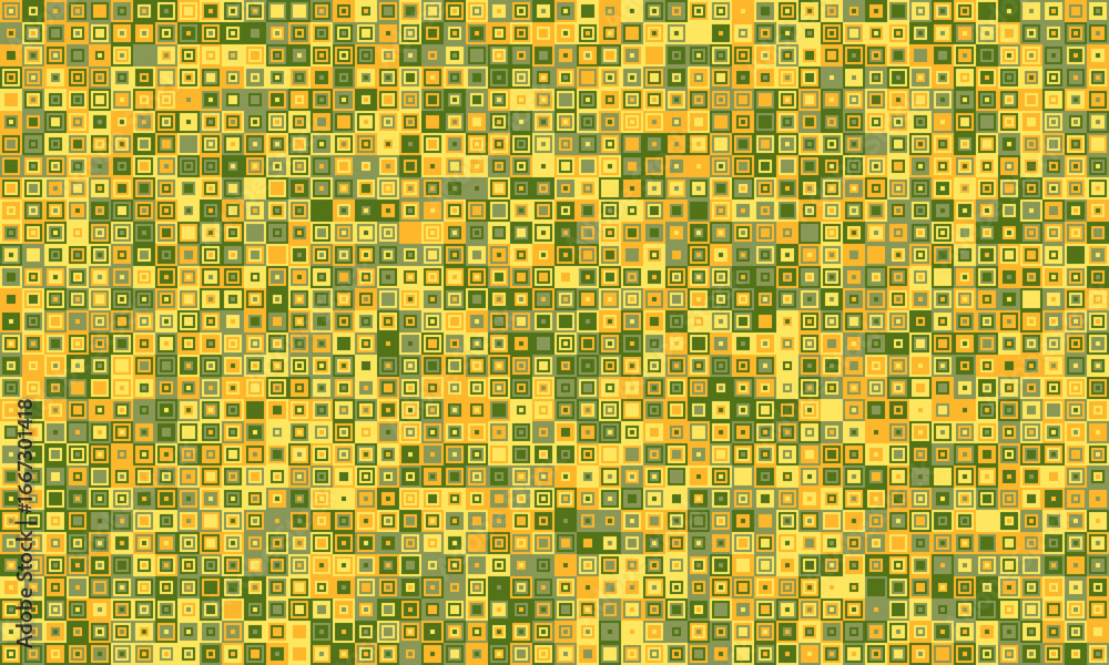 Poster abstract mosaic pattern in warm gold and green tones. perfect for backgrounds, textures, or website 