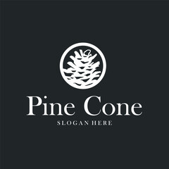 Pinecone design, modern minimalist plant concept and also vintage retro, design for brand symbol, poster, template, and business