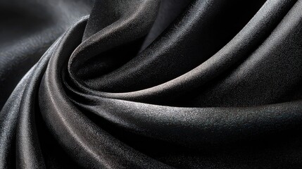 Obraz premium Closeup Of Draped Black Fabric With Blue Glitter