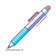 Illustration of a modern colorful mechanical pencil drawing a line on white