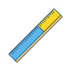 Colorful Two Toned Ruler With Measurements for Education and Home Use