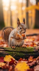 Autumn Squirrel with Acorn.