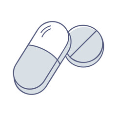Pills and tablets, a medical illustration for healthcare concepts and treatments