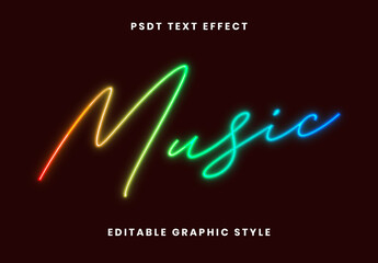 Colorful Neon Font Script Glowing Light Text Effect