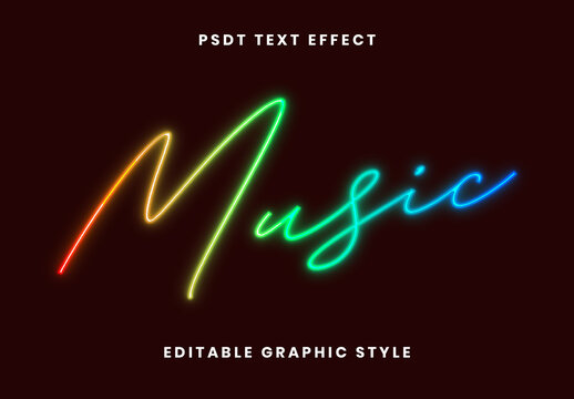 Colorful Neon Font Script Glowing Light Text Effect