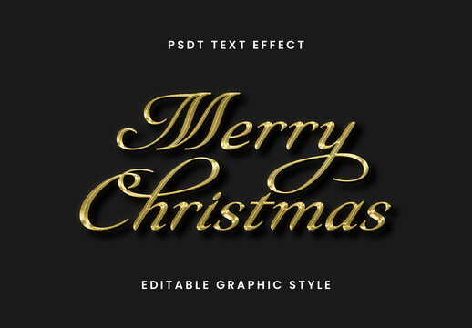Gold Christmas Font Script Elegant Holiday Text Effect