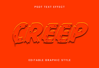 Orange Glossy Embossed Font Creepy Horror Text Effect