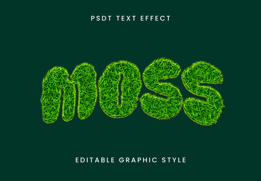 Green Fuzzy Grass Font Nature Eco Text Effect