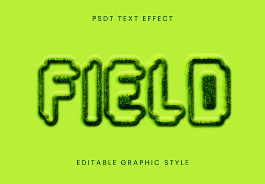 Green Grass Embossed Font Nature Organic Outlined Text Effect