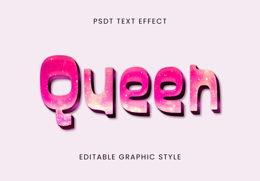 Pink Princess 3D Font Sparkle Fantasy Bold Text Effect