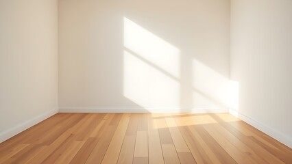 Fototapeta premium A serene minimalist living room corner with wooden accents, showcasing simplicity and elegance.