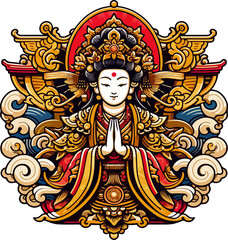 Beautiful_Asian_Goddess_Illustration_–_Traditional_Woman_Artwork_with_Ornament