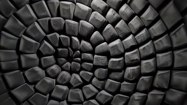 Swirling Stone Formation: A close-up shot of a mesmerizing stone formation, where individual blocks converge in a graceful spiral.