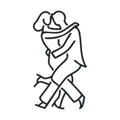 Fototapeta premium Couple embracing in a joyful dance celebration moment