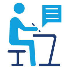 Write Flat Blue Icon