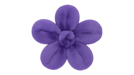 Obraz premium Purple five-petal plush flower on white background
