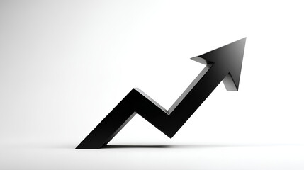 black arrow graph moving up direction Stock Illustration