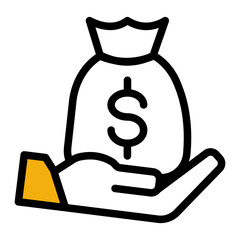 Business Finance Funds Budget icon from the Financial Projection icon collection (Outline Color Lineal Style)
