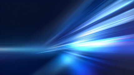 Blue beam and light glow in abstract line blur. trail, bright streak effect, flash and ray vector on colorful background highlight dynamic modern design and fast line motion.