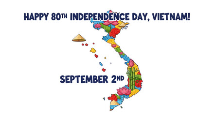 Celebrating 80th Independence Day in Vietnam with Vibrant Flora Map
