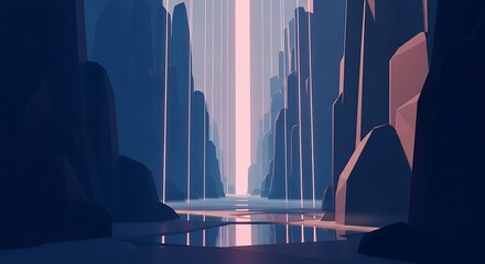 Futuristic Canyon Pathway.