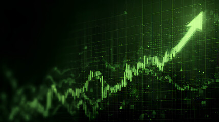 green arrow graph stock market growth up trend concept of business growth stock market profit Stock Illustration