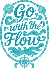Go With The Flow Nautical Ocean Waves T-Shirt