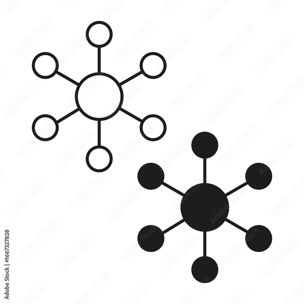 Poster abstract molecule symbol. science connection illustration. social network emblem. vector geometric e