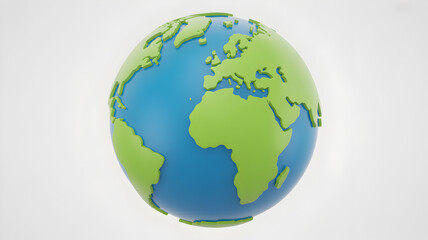 Stylized 3D Earth Globe Illustration world planet