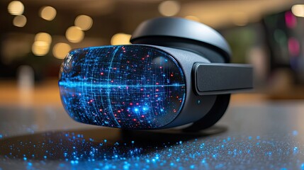 Immersive virtual reality headset with digital interface technology display