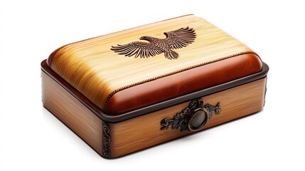 Exquisite handcraft box with eagle emblem embodying elegance and sophistication box
