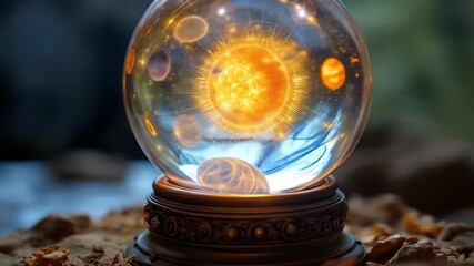 Mystical Cosmos: A Universe Captured Within a Crystal Ball