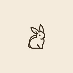Elegant line art rabbit logo for fashion, beauty, or luxury brands.