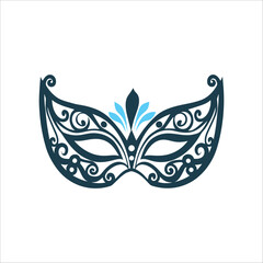 Elegant Swirl Masquerade Mask Vector Illustration Carnival Nice Carnival Fevrier Masquerade mask with intricate swirls
