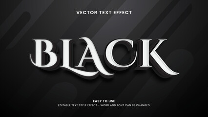 Obraz premium editable text effect black 3d style premium vector 