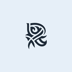 Sleek abstract 'R' logo for tech startups and creative agencies.