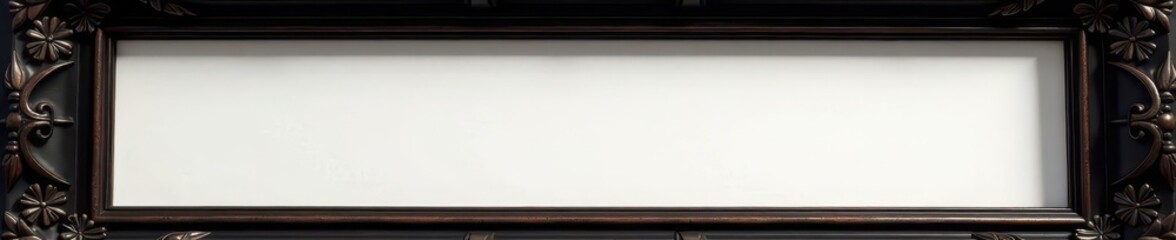 Obraz premium Dark wood antique picture frame, clean background , wood, picture frame, dark frame