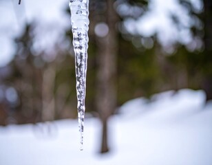 Icicle hanging in winter wonderland