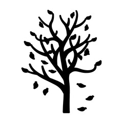Naklejka premium silhouette autumn tree