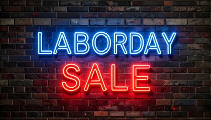 Obraz premium “Labor Day Sale Neon Typography”