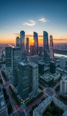 Fototapeta premium Städtische Skyline bei klarer Luft