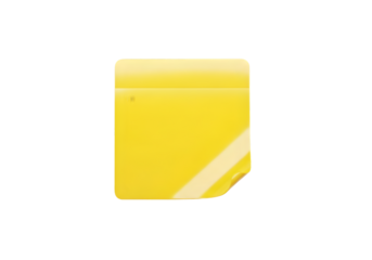 Vibrant yellow sticky note with a curled corner, perfect for reminders and important messages.