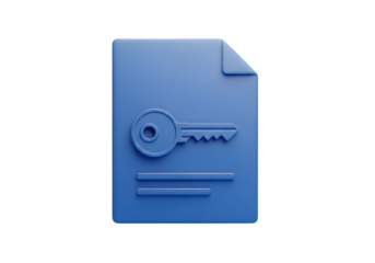 Secure document with key icon representing data protection and online privacy in a digital world