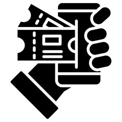 Mobile Ticketing glyph icon