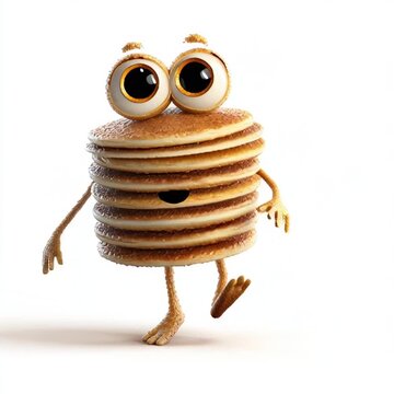 a funny character in the shape of a stack of pies generative ai