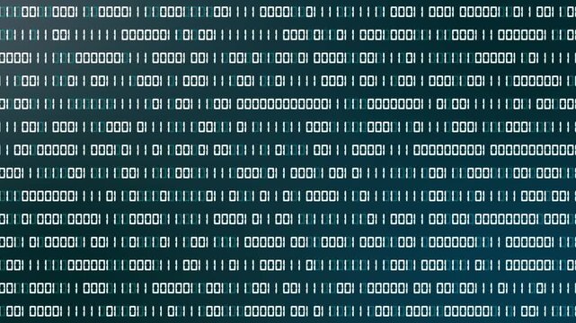 Matrix Style Binary Numbers Falling Animation. Binary code animation with numbers streaming across the screen, representing digital data, programming, coding, and futuristic technology. Perfect for us