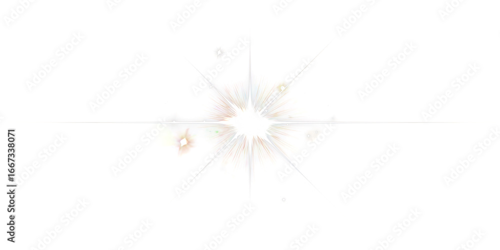 Poster bright white flash of light with rays on transparent background. glow. effect. design element.