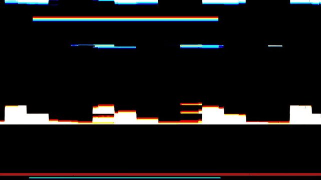Glitch transition overlay on black background video 4k