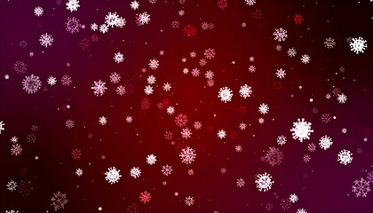 Red Winter Snowflakes Background.