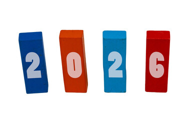 colorful blocks with 2026 number for happy new year concept